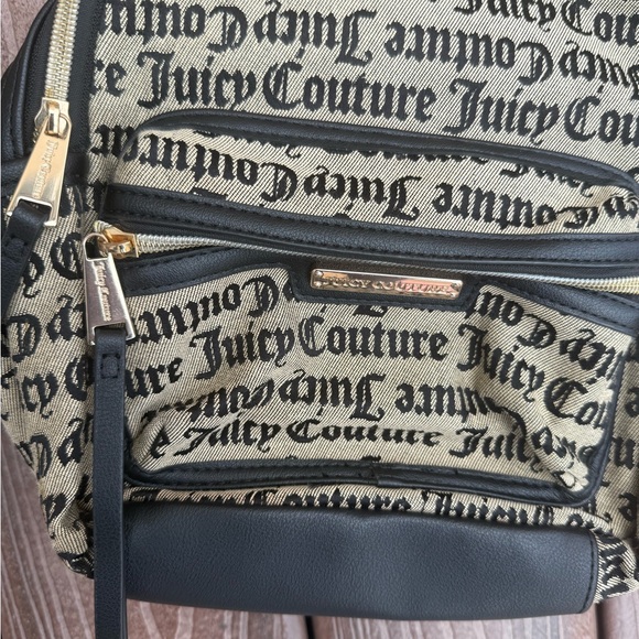 Juicy Couture Black and Cream Logo Backpack - Picture 2 of 8